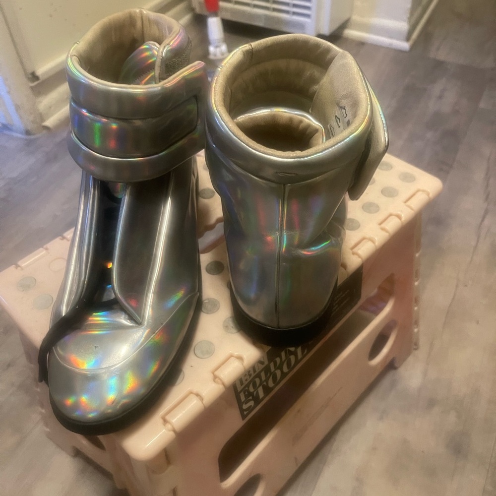 Silver Shimmer Waterproof Ankle Boots